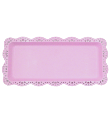 Bandeja plástica rectangular lila