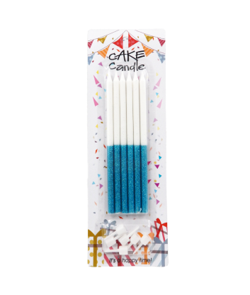 Velas Blanca/Celeste x6