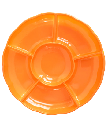 Bandeja Circular Compartimentos Naranja X3