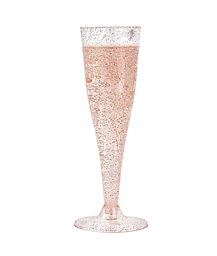 Copa escarchada rose gold x10