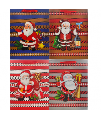 FUNDA REGALO NAV. PAPÁ NOEL 4MOD 3D 30X40X12  XU X