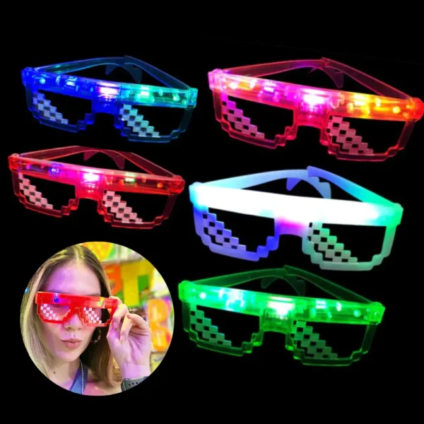 GAFAS PIXELEADAS C/LUZ X12