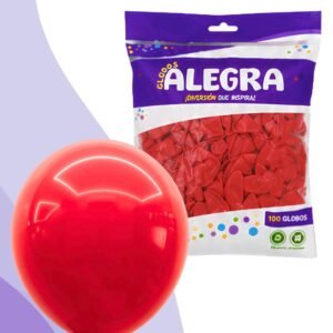 PAQ. DE GLOBOS R12 ROJO x100 UNIDADES