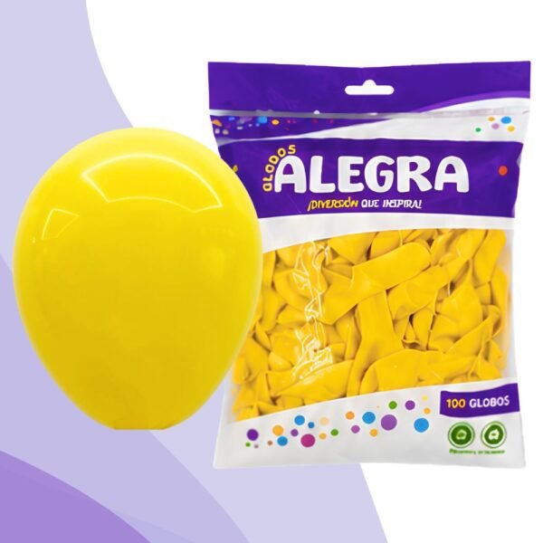 PQ. DE GLOBOS R12 AMARILLO x100 UNIDADES