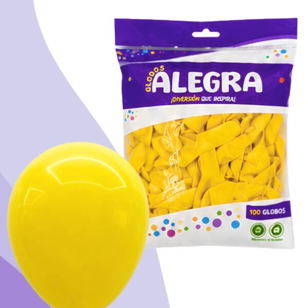 PAQ. DE GLOBOS R12 AMARILLO x100 UNIDADES