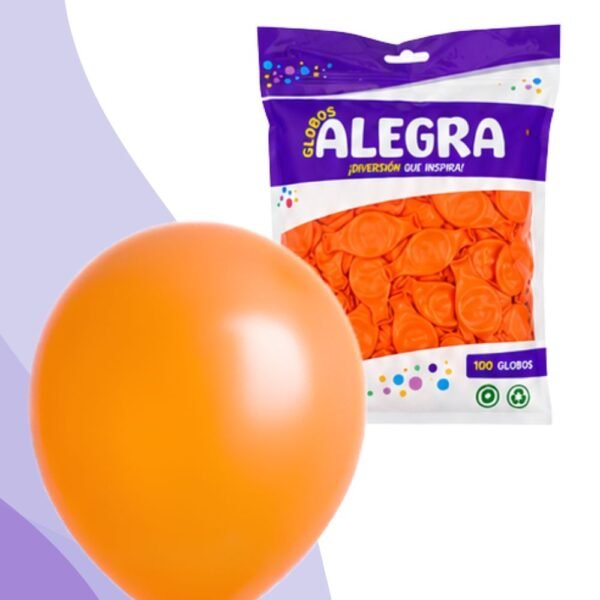 PAQ. DE GLOBOS R12 NARANJA x100 UNIDADES