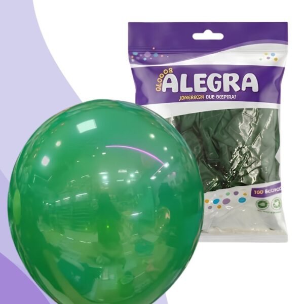 PAQ. DE GLOBOS R12 VERDE SELVA x100 UNIDADES