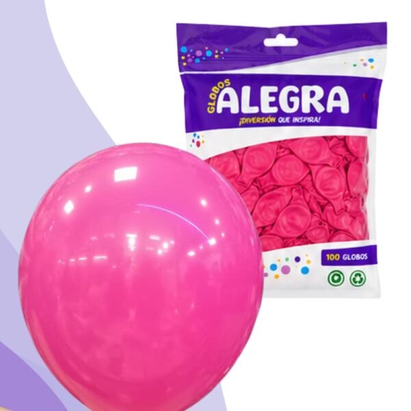 PAQ. DE GLOBOS R12 FUCSIA x100 UNIDADES