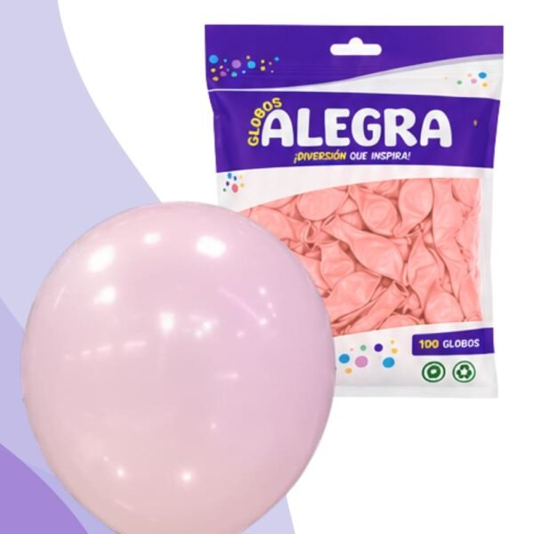 PAQ. DE GLOBOS R12 ROSA PASTEL x100 UNIDADES