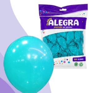 PAQ. DE GLOBOS R12 AQUAMARINA x100 UNIDADES