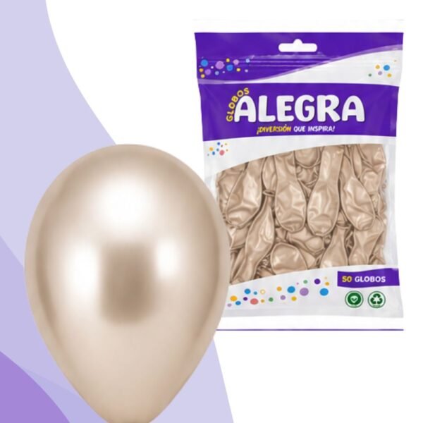 PAQ. DE GLOBOS R12 CHAMPAGNE REFLEX x50 UNIDADES