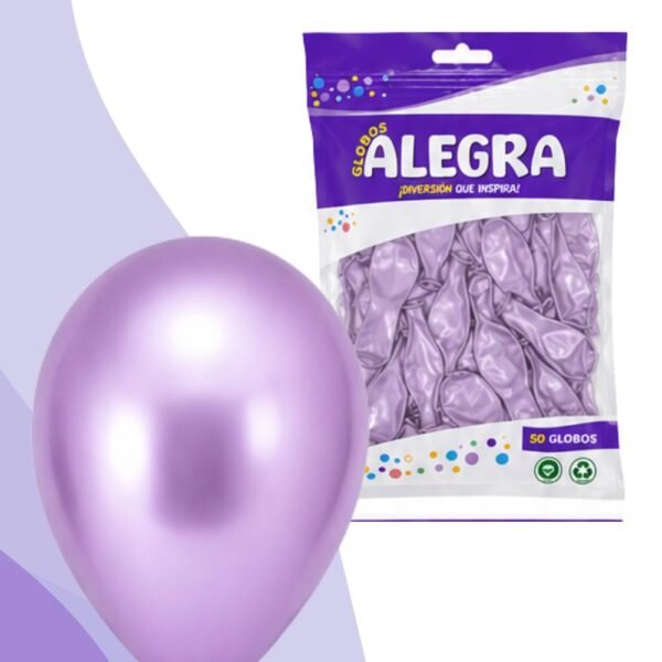 PAQ. DE GLOBOS R12 LILA REFLEX x50 UNIDADES