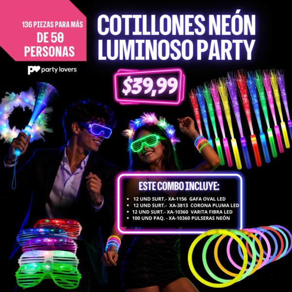 COTILLONES NEÓN: LUMINOSO PARTY