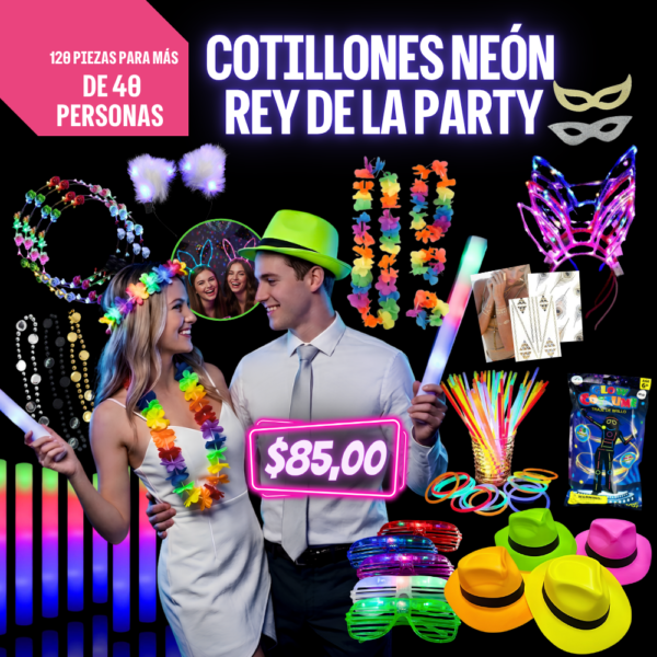 COTILLONES NEÓN rey de la party