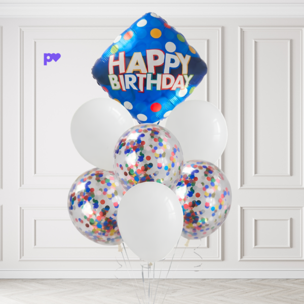BOUQUET HAPPY BIRTHDAY BLANCO CON HELIO