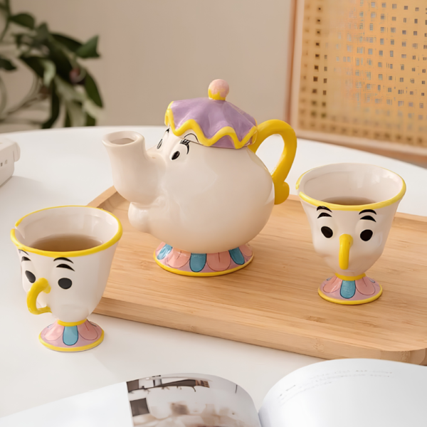 Pack tetera y tazas: Señora Potts y el adorable Chip