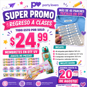 SUPER PROMO: UV MÁS DTF TEXTIL PARA EL REGRESO A CLASES