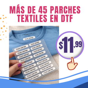 45 PARCHES TEXTIL DTF PARA EL REGRESO A CLASES