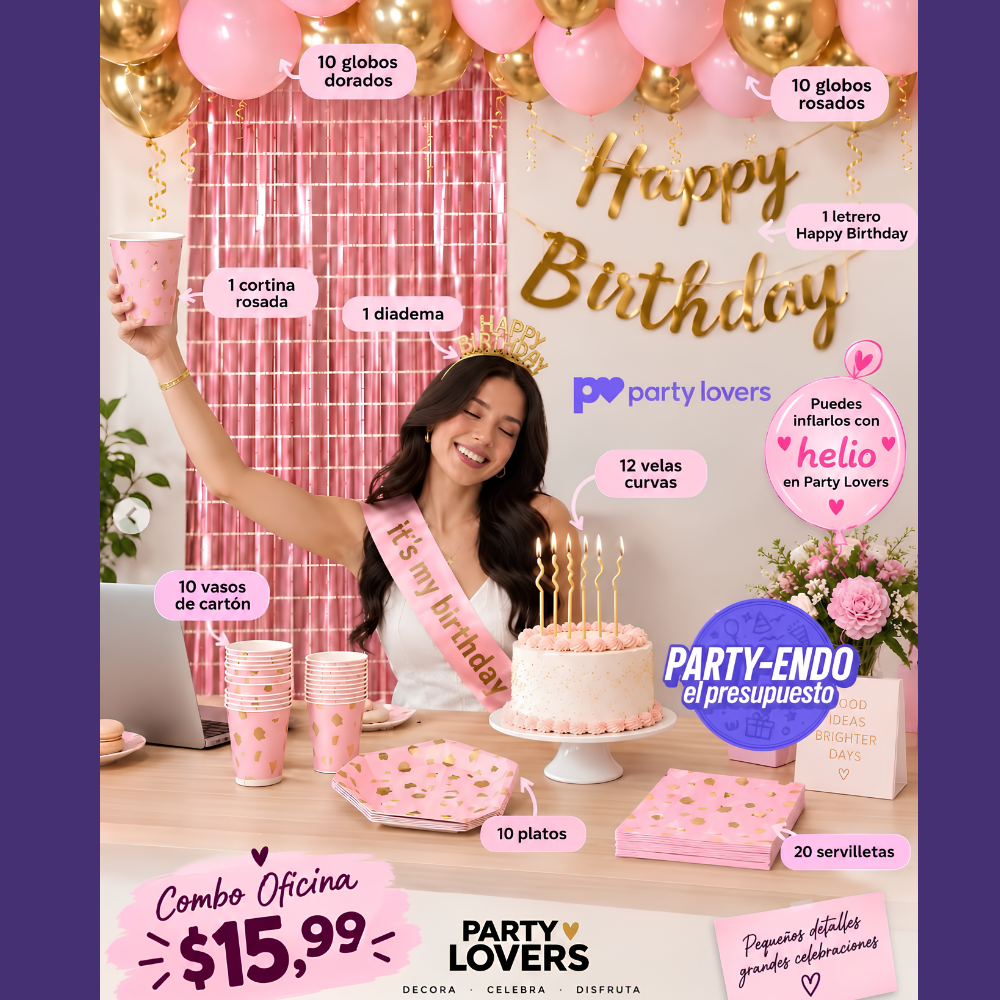 KIT DE CUMPLEAÑOS PINK & GOLD