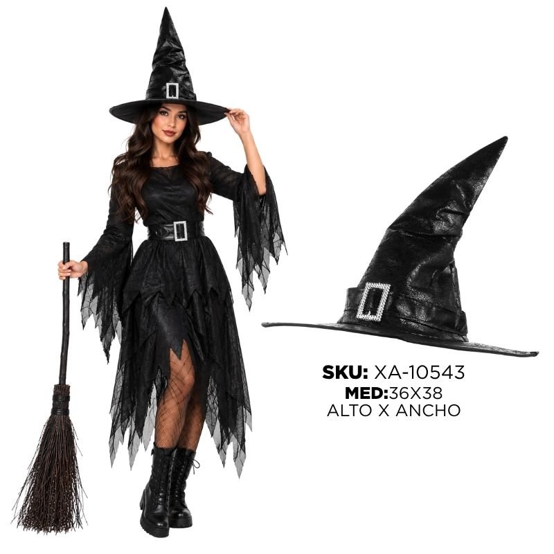 SOMBRERO NEGRO DE BRUJA XU X360