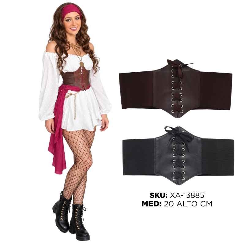 CINTURON TIPO CORSET NEGRO X200B