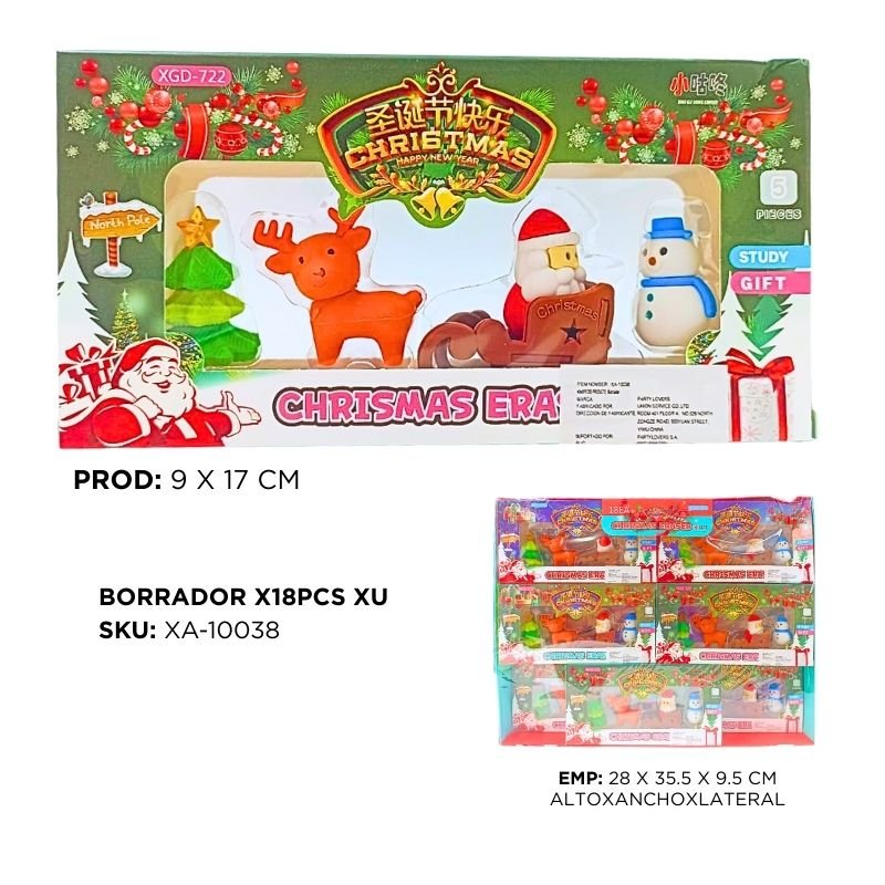 BORRADOR NAVIDEÑO XU X18PCS X288B