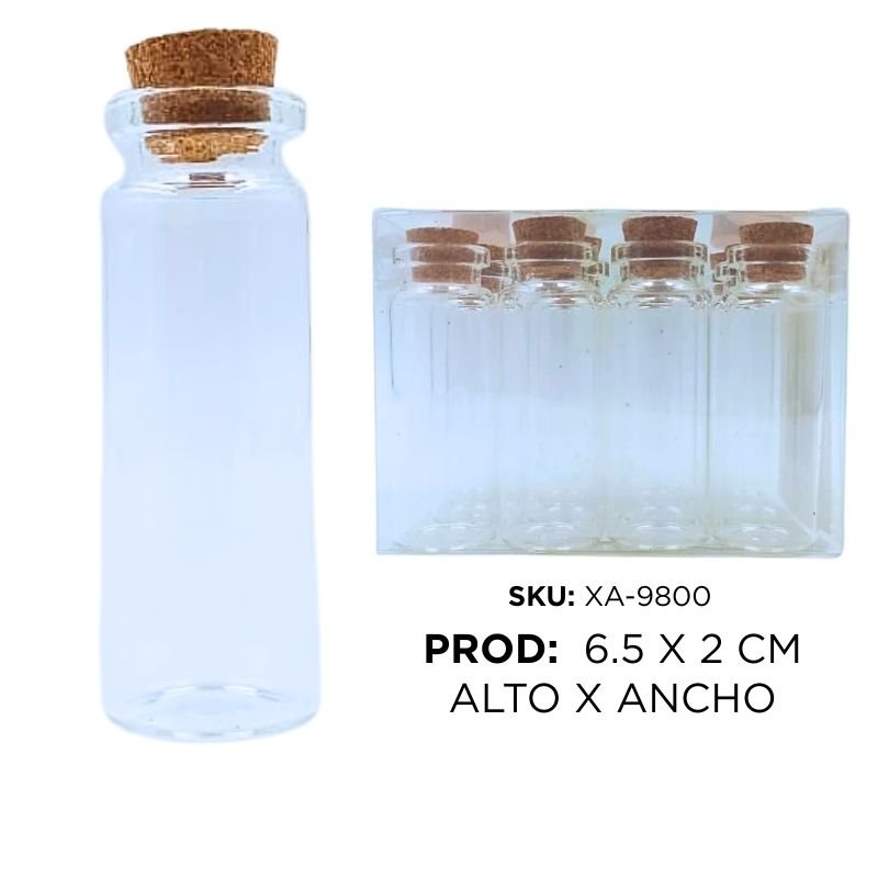 BOTELLA VIDRIO 6.5x2 X12PCS / X1200B