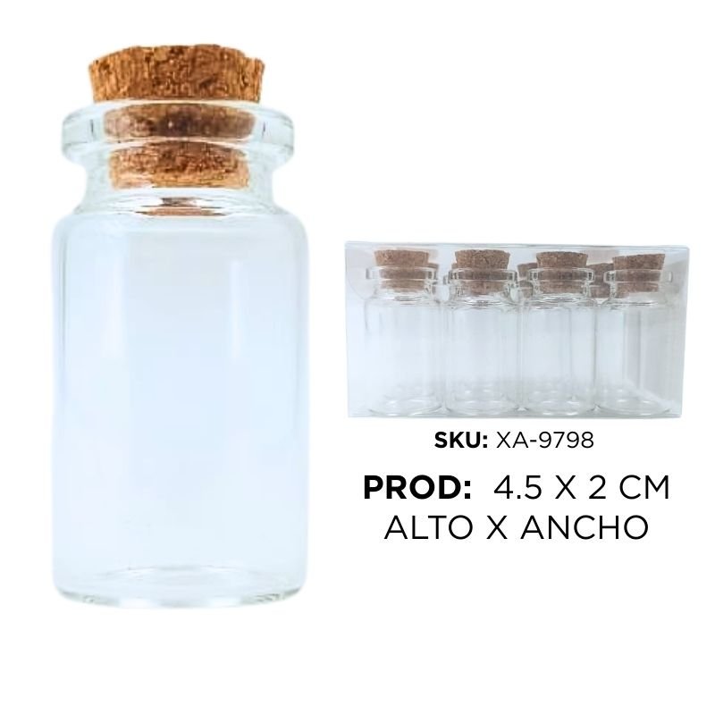 BOTELLA VIDRIO 4.5x2cm X12PCS / X1500B