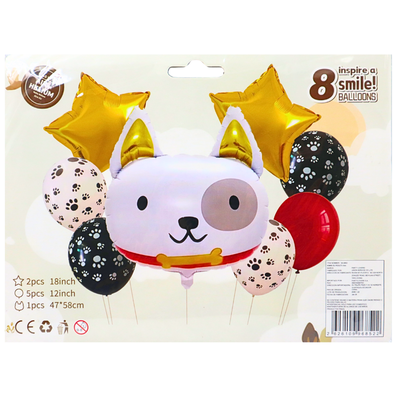 BOUQUET CABEZA PERRO 8PCS X500B