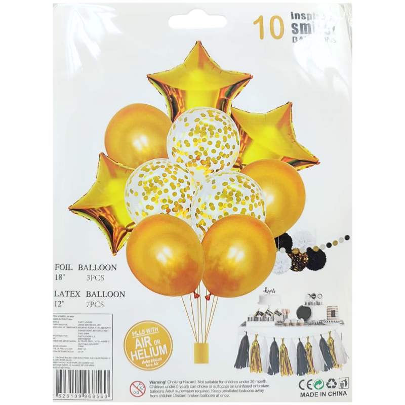 BOUQUET DORADO CONFETI 10PCS X500B