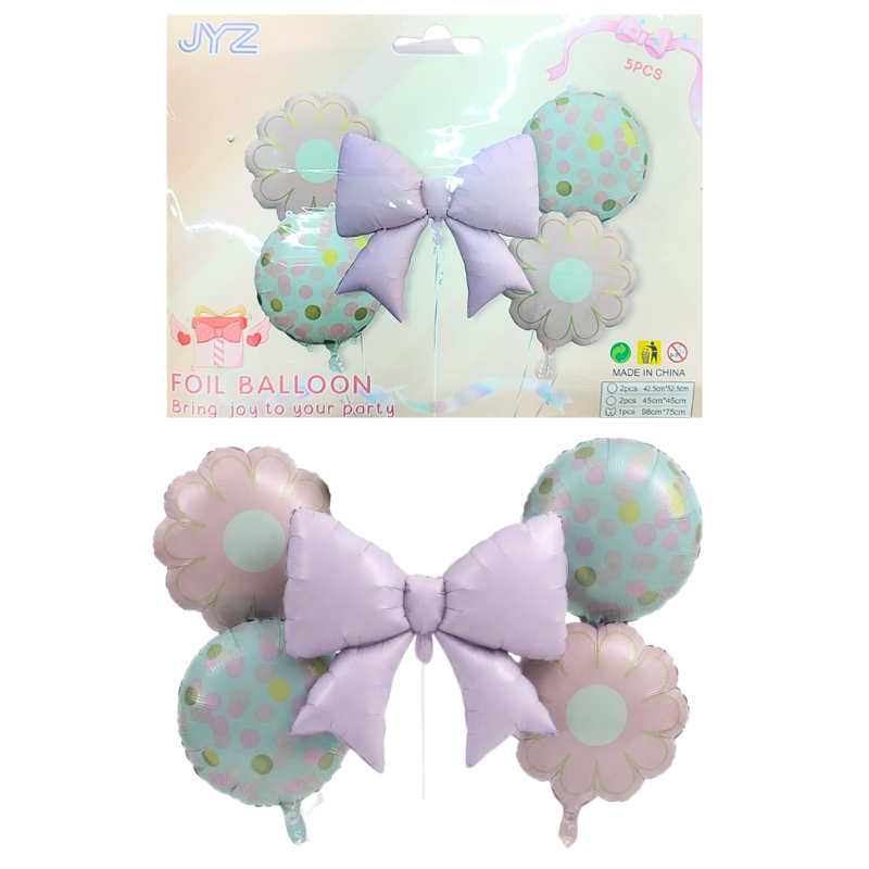 BOUQUET LAZO ROSA 5PZ