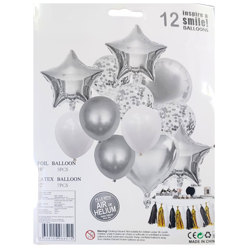 BOUQUET PLATEADO CONFETI 12PCS X500B
