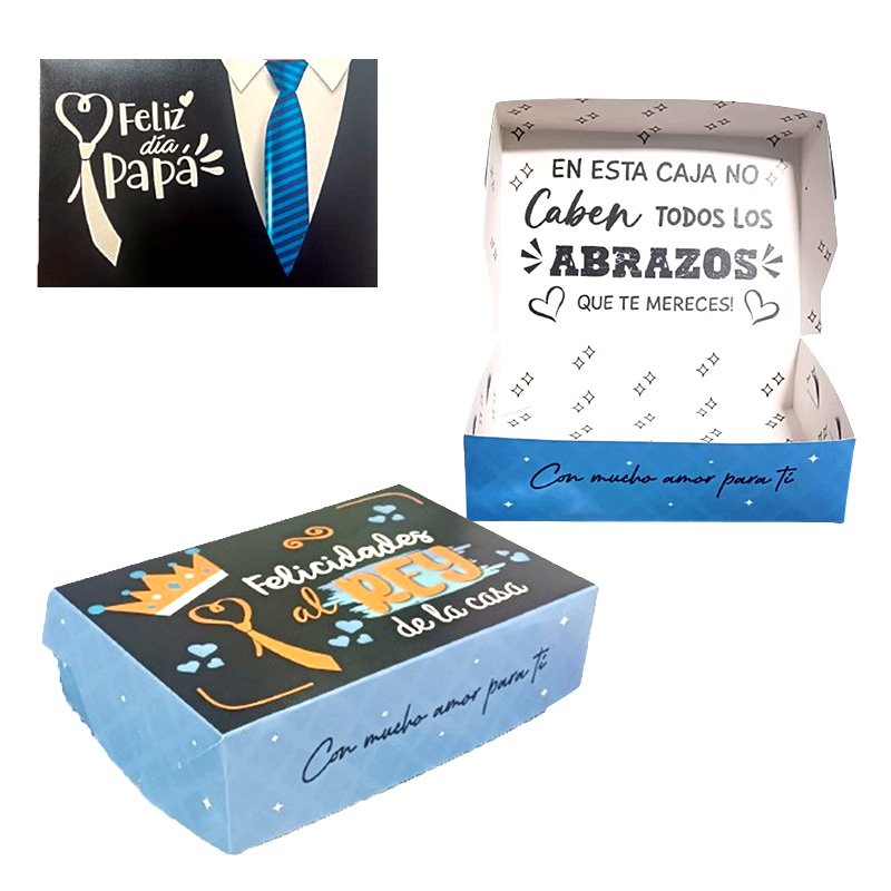 CAJA REGALO C/ FRASE DIA DEL PADRE 21X14X6CM