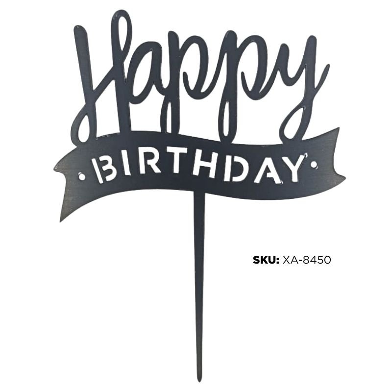 CAKE TOPPER NEGRO H/B BANDERIN X U