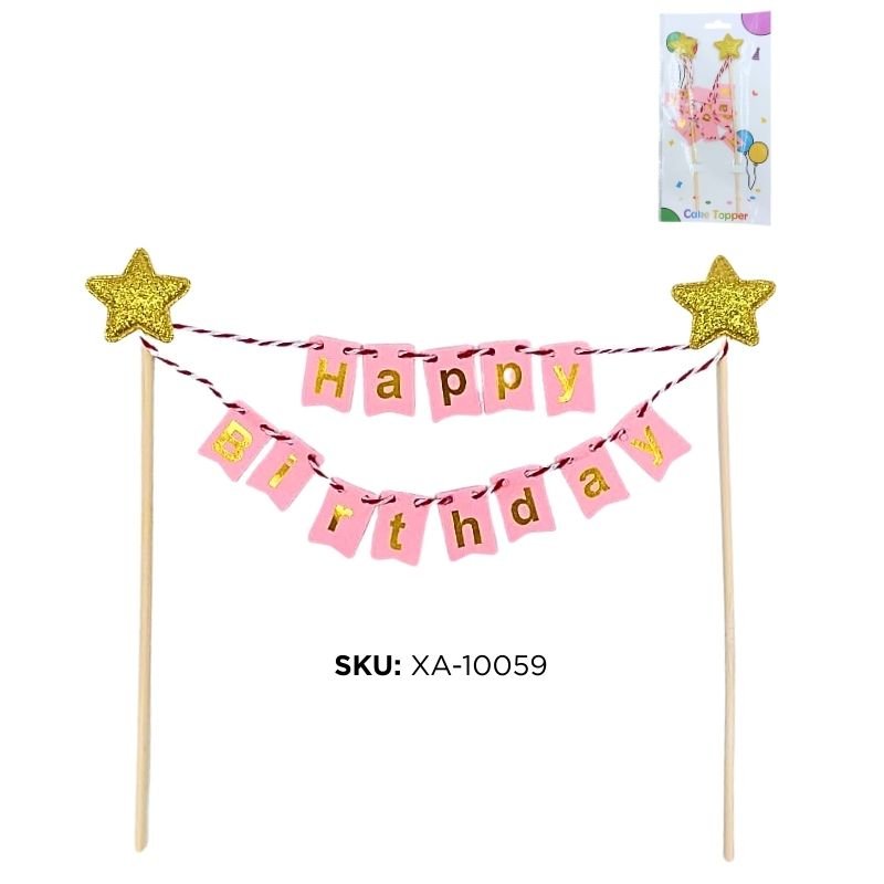 CAKE TOPPER ROSA BANDERIN H/B XU /500B