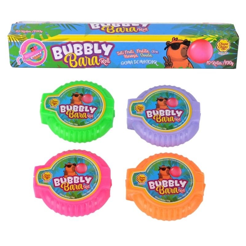 CHICLE EN ROLLO BUBBLY BARA - DISPLAY X 10 UNDS - CAJA X 24 DISPLAYS