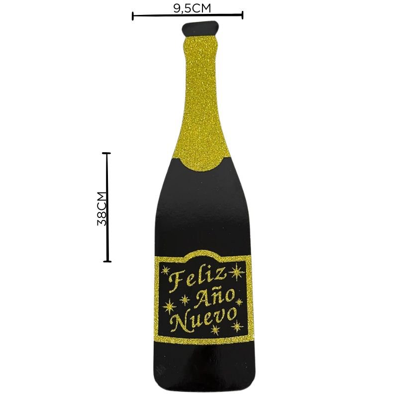 COLGANTE BOTELLA VINO AÑO NUEVO X12PZS X500B