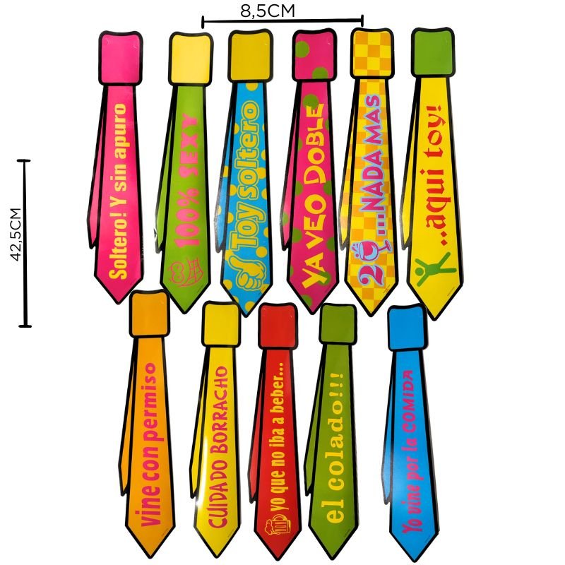 CORBATAS C/FRASES V/COL X12PCS X420B