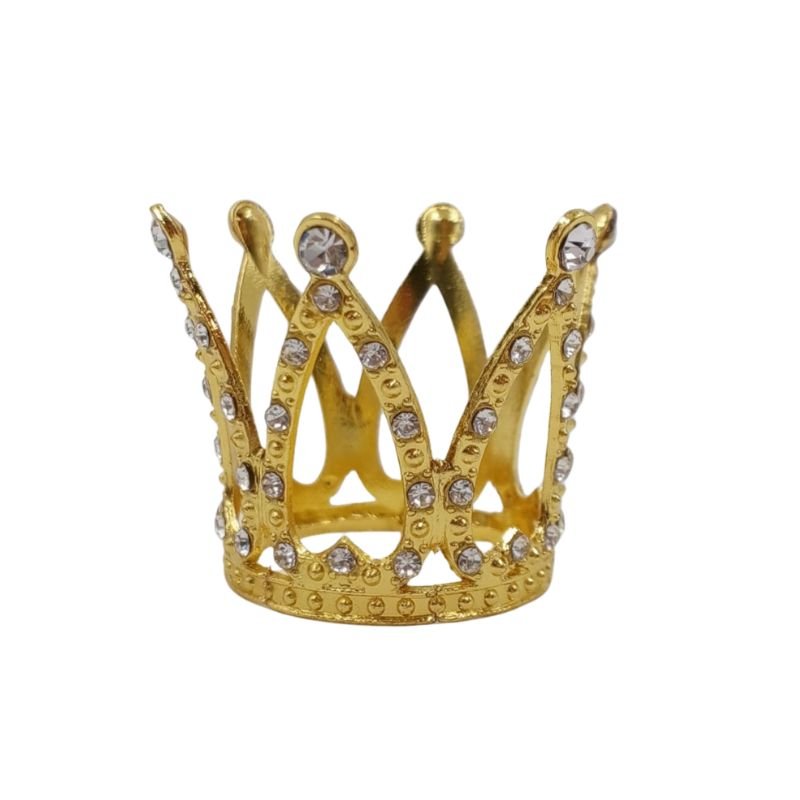 CORONA MET 4CM DOR C/PUNTA Y PERLAS