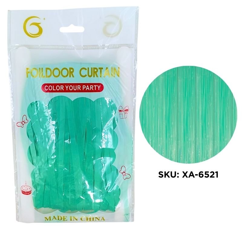 CORTINA TINSEL VERDE AGUA XU X600B