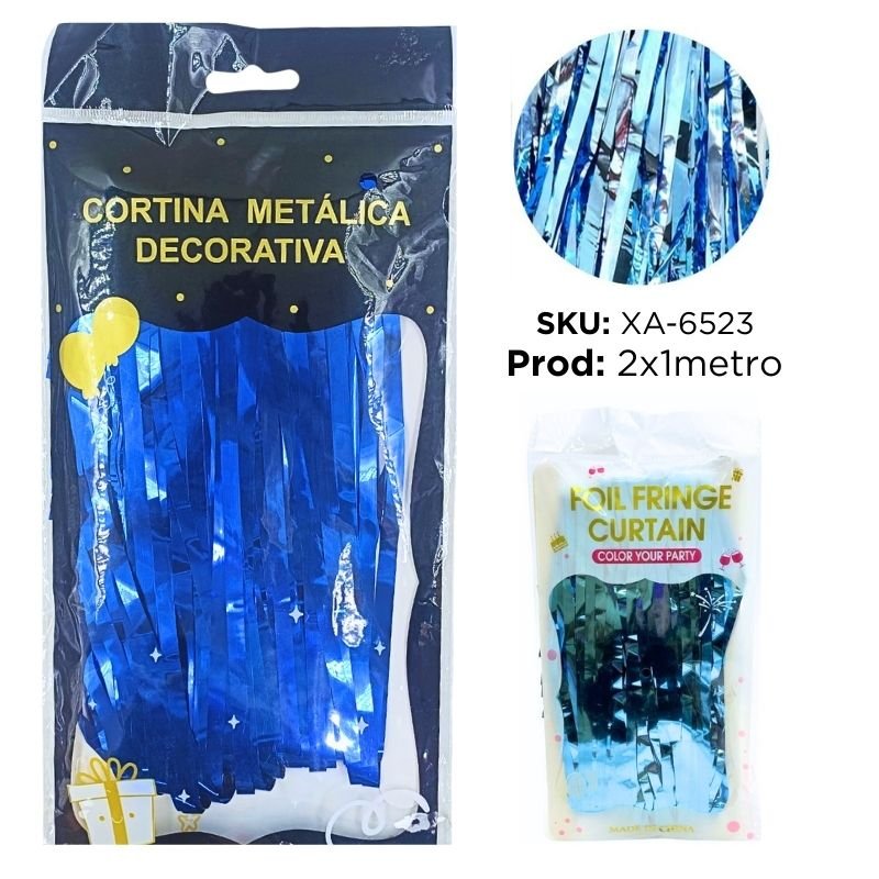 CORTINA TINSEL AZUL ELECTRICO X600B