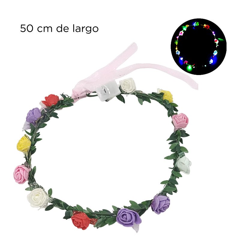 DIADEMA FLORES C/LUZ XU 12PAQ. X720B