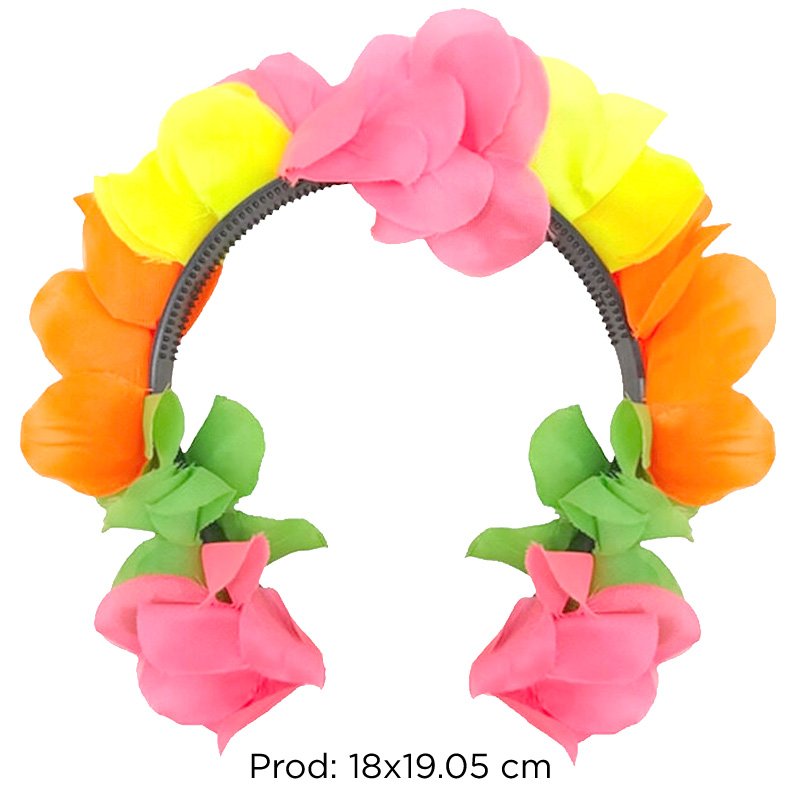 DIADEMA FLORES V/ COLORES NEON X12 X60B