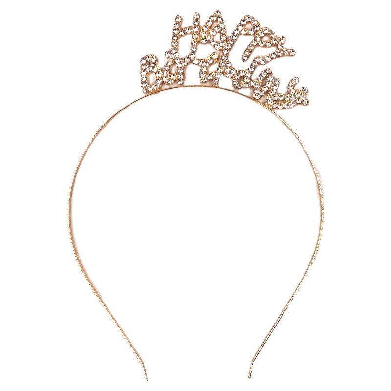DIADEMA HAPPY BIRTHDAY DORADA X600B
