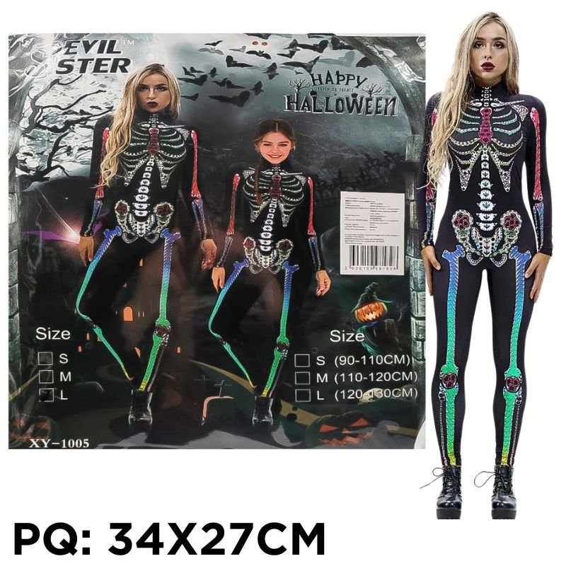 DISFRAZ DE CALAVERA TALLA L MUJER XU X60B