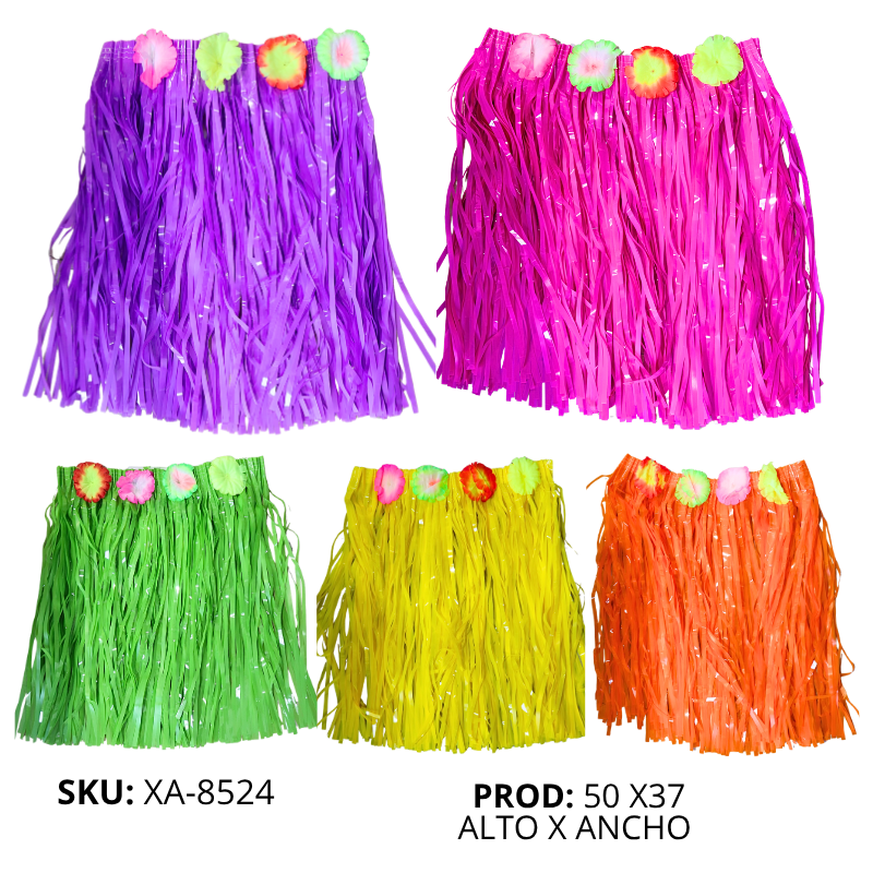 FALDA HAWAIANA FLORES V/COLORES XU X500B