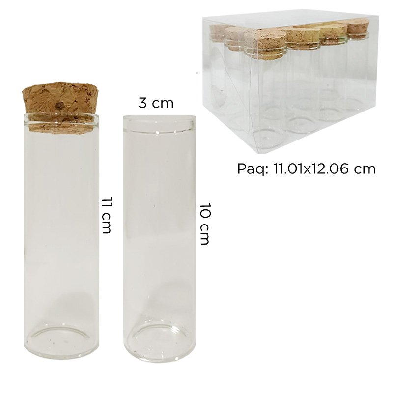 FRASCO VID.10CM T/CORCHO X12U X40B
