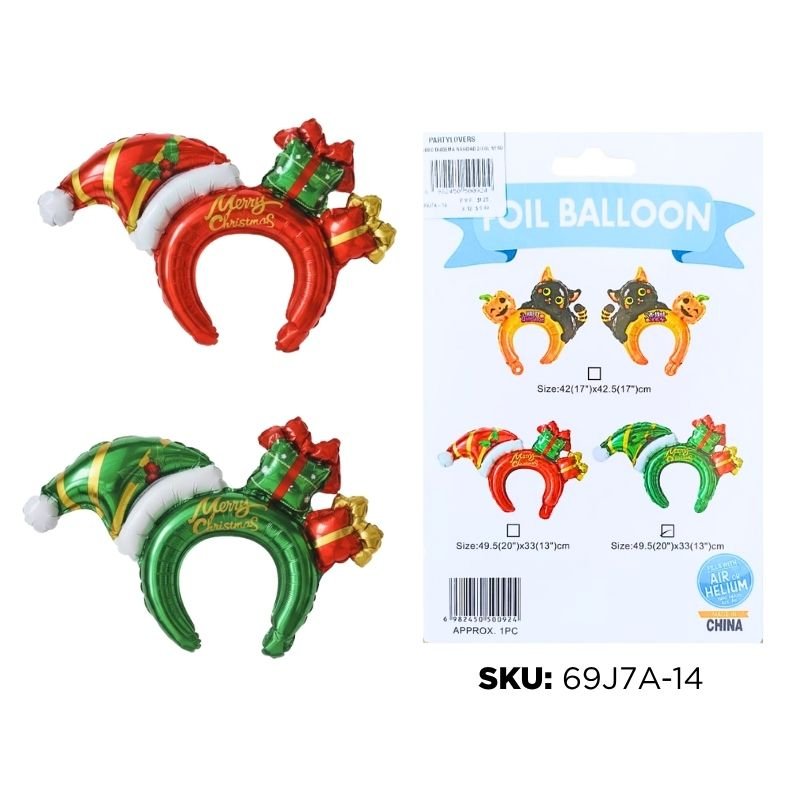 GLOBO DIADEMA NAVIDAD 2/COL VERD/ROJO XU