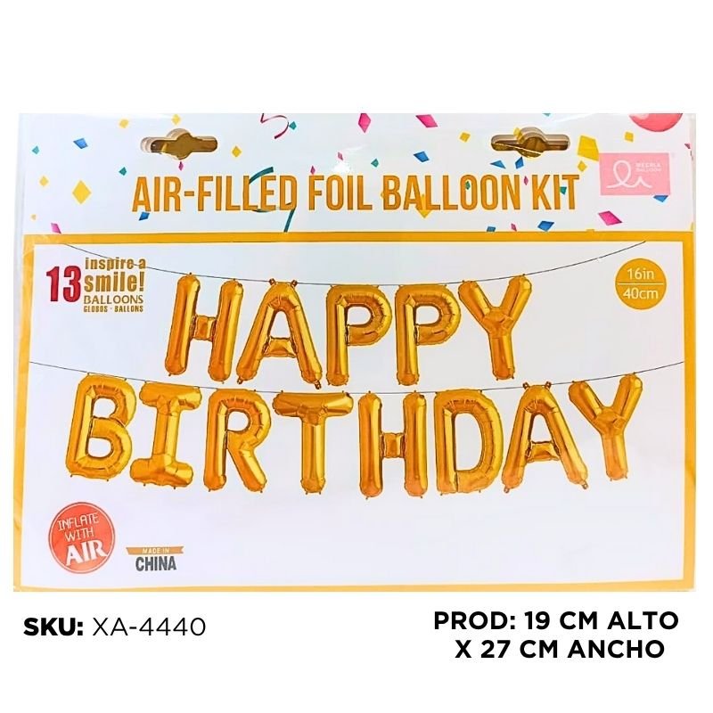 GLOBO H/B DORADO XU 16PLG X200B/10 PQTE