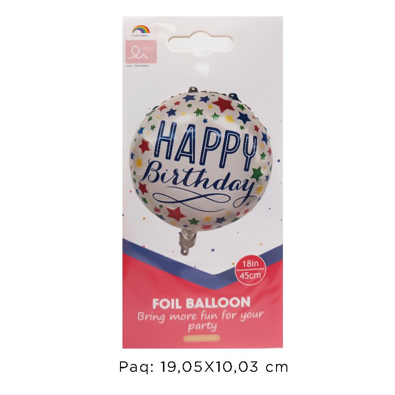 GLOBO H/BIRTHDAY ESTRELLAS 18PLG X600B